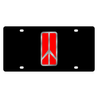 Eurosport Daytona® - GM Lazertag Black License Plate with Silver Oldsmobile Rocket Emblem