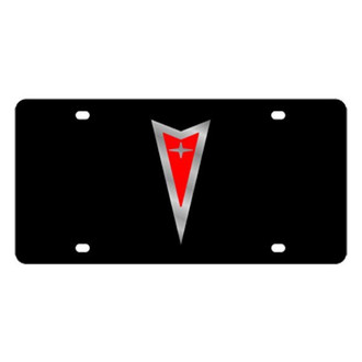 Eurosport Daytona® - GM Lazertag Black License Plate with Silver Pontiac Emblem
