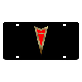 Eurosport Daytona® - GM Lazertag Black License Plate with Gold Pontiac Emblem