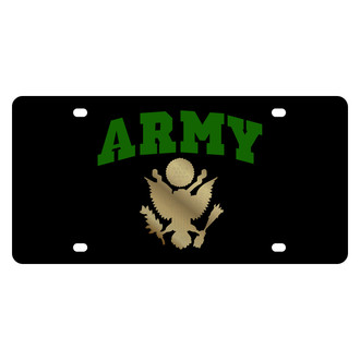 Eurosport Daytona® - LSN Black License Plate with Army Arched Logo