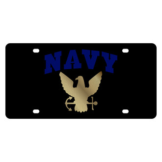 Eurosport Daytona® - LSN Lazertag Black License Plate with Navy Arched Logo