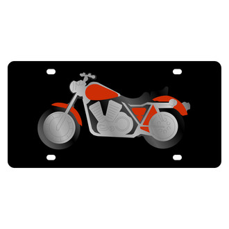 Eurosport Daytona® - LSN Lazertag Black License Plate with Motorcycle Logo