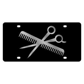 Eurosport Daytona® - LSN Lazertag Black License Plate with Scissors & Comb Logo