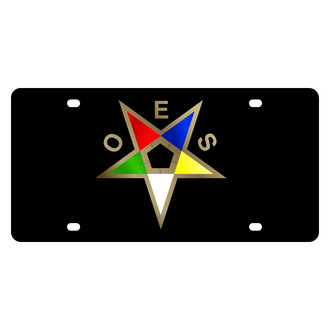 Eurosport Daytona® - LSN Lazertag Black License Plate with Eastern Star Logo
