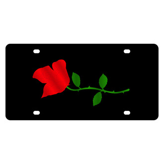 Eurosport Daytona® - LSN Lazertag Black License Plate with Rose Logo