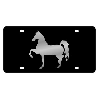 Eurosport Daytona® - LSN Lazertag Black License Plate with Style 1 Horse Logo