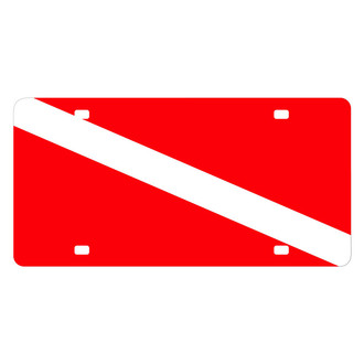Eurosport Daytona® - License Plate with Diver Down Flag Logo