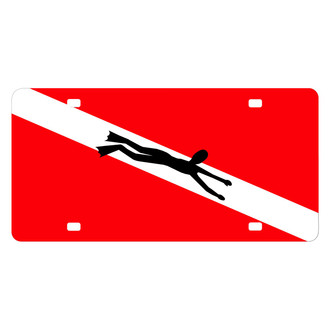 Eurosport Daytona® - Lazertag Black License Plate with Diver Down Flag Logo with Diver