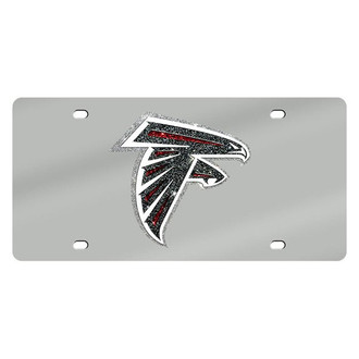 Eurosport Daytona® - Silver Mirror License Plate with NFL Lazer Tag Atlanta Falcons
