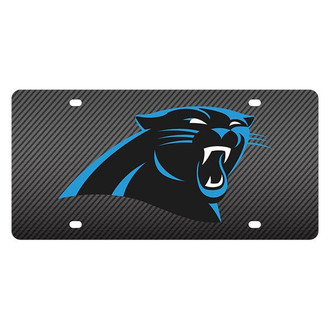 Eurosport Daytona® - Carbon Fiber License Plate with NFL Lazer Tag Carolina Panthers