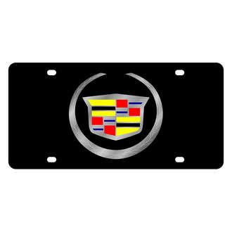 Eurosport Daytona® - GM Black License Plate with Silver Cadillac Emblem