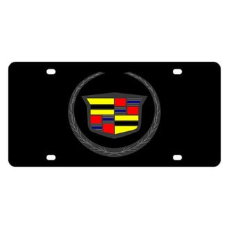 Eurosport Daytona® - GM Black License Plate with Black Cadillac Emblem
