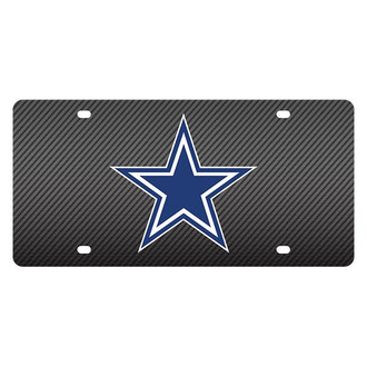 Eurosport Daytona® - Carbon Fiber License Plate with NFL Lazer Tag Dallas Cowboys