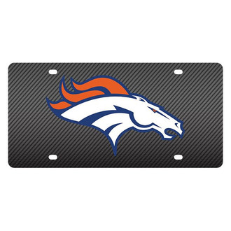 Eurosport Daytona® - Carbon Fiber License Plate with NFL Lazer Tag Denver Broncos