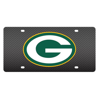 Eurosport Daytona® - Carbon Fiber License Plate with NFL Lazer Tag Greenbay Packers