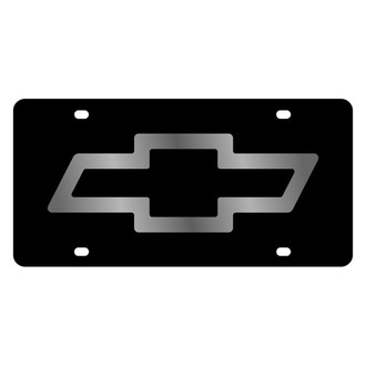 Eurosport Daytona® - GM Black License Plate with Silver Chevrolet Emblem