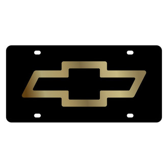 Eurosport Daytona® - GM Black License Plate with Gold Chevrolet Emblem
