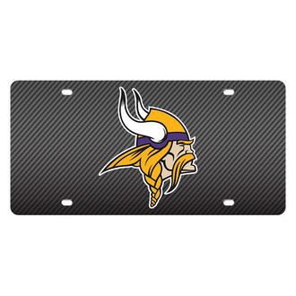 Eurosport Daytona® - Carbon Fiber License Plate with NFL Lazer Tag Minnesota Vikings