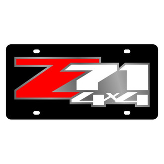 Eurosport Daytona® - GM Black License Plate with Silver Z71 4x4 Logo