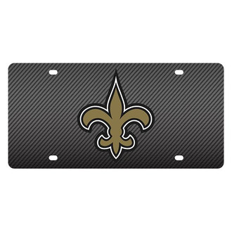 Eurosport Daytona® - Carbon Fiber License Plate with NFL Lazer Tag New Orleans Saints