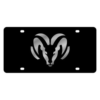Eurosport Daytona® - MOPAR Black License Plate with Silver Dodge Ram Emblem