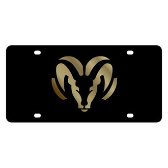 Eurosport Daytona® - MOPAR Black License Plate with Gold Dodge Ram Emblem