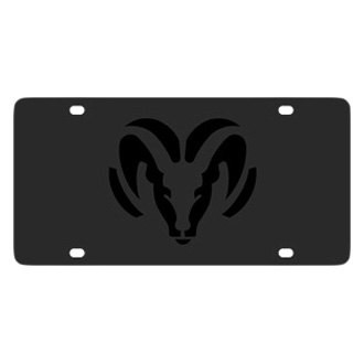 Eurosport Daytona® - MOPAR Black License Plate with Black Dodge Ram Emblem