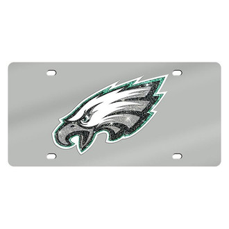 Eurosport Daytona® - Silver Mirror License Plate with NFL Lazer Tag Philadelphia Eagles