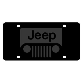 Eurosport Daytona® - MOPAR Black License Plate with Black New Jeep Grill Logo