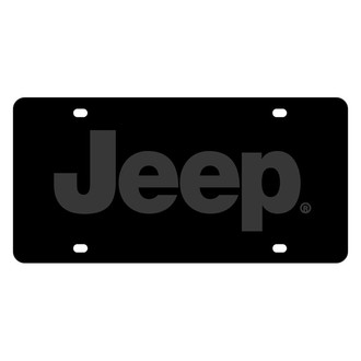 Eurosport Daytona® - MOPAR Black License Plate with Black Jeep Logo