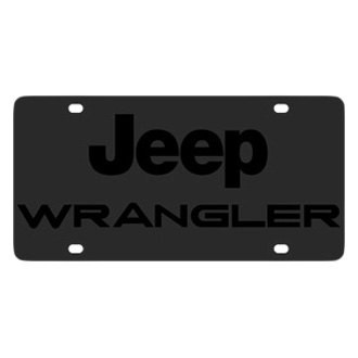 Eurosport Daytona® - MOPAR Black License Plate with Black Wrangler Logo