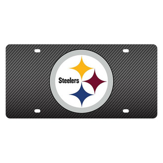 Eurosport Daytona® - Carbon Fiber License Plate with NFL Lazer Tag Pittsburgh Steelers