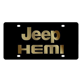 Eurosport Daytona® - MOPAR Black License Plate with Gold Jeep HEMI Logo