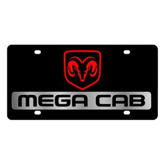 Eurosport Daytona® - MOPAR Black License Plate with Silver Dodge Mega Cab Logo