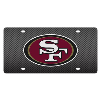 Eurosport Daytona® - Carbon Fiber License Plate with NFL Lazer Tag San Francisco 49ers