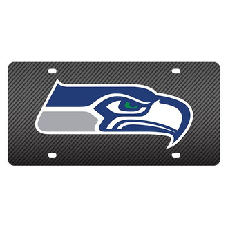 Eurosport Daytona® - Carbon Fiber License Plate with NFL Lazer Tag Seattle Seahawks