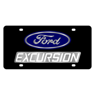 Eurosport Daytona® - Ford Motor Company Black License Plate with Silver Excursion Logo and Ford Emblem