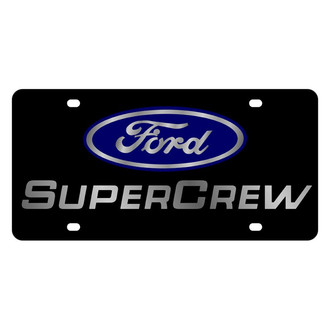 Eurosport Daytona® - Ford Motor Company Black License Plate with Silver Super Crew Logo and Ford Emblem