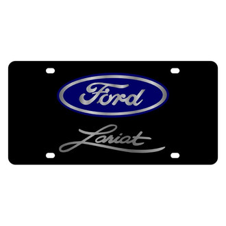 Eurosport Daytona® - Ford Motor Company Black License Plate with Silver Lariat Logo and Ford Emblem