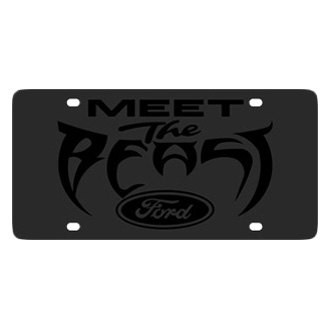 Eurosport Daytona® - Ford Motor Company Black License Plate with Black Meet the Beast Logo and Ford Emblem