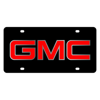 Eurosport Daytona® - GM Black License Plate with Silver GMC Logo