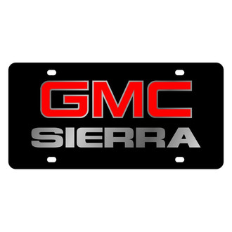 Eurosport Daytona® - GM Black License Plate with Silver GMC Sierra Logo