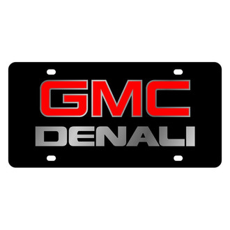 Eurosport Daytona® - GM Black License Plate with Silver GMC Denali Logo