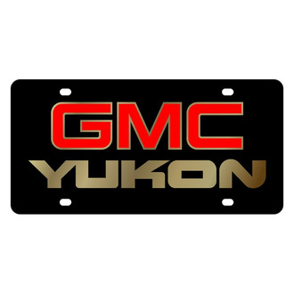 Eurosport Daytona® - GM Black License Plate with Gold GMC Yukon Logo
