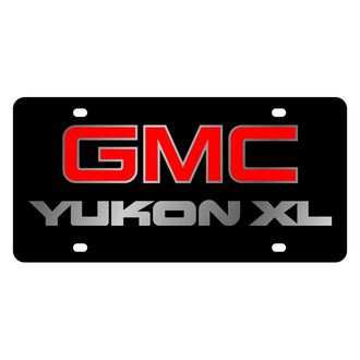 Eurosport Daytona® - GM Black License Plate with Silver GMC Yukon XL Logo