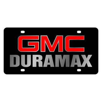 Eurosport Daytona® - GM Black License Plate with Silver GMC Duramax Logo