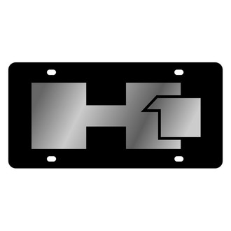 Eurosport Daytona® - GM Black License Plate with Silver Hummer H1 Logo