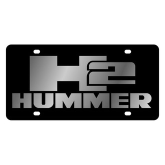 Eurosport Daytona® - GM Black License Plate with Silver Hummer H2 Logo