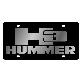 Eurosport Daytona® - GM Black License Plate with Silver Hummer H3 Logo