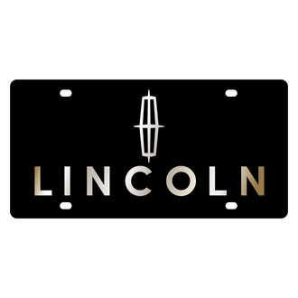 Eurosport Daytona® - Ford Motor Company Black License Plate with Gold Lincoln Logo and Emblem